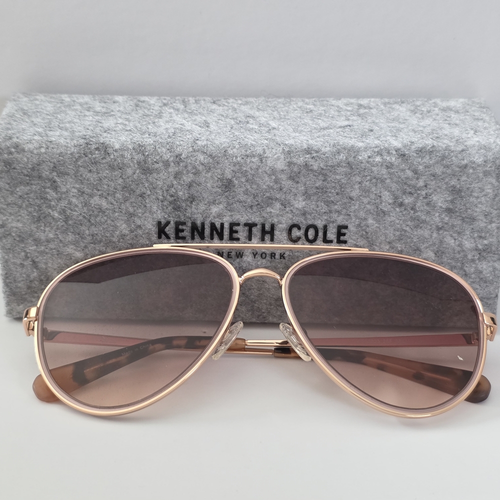 Kenneth Cole Rose Gold Aviator Sunglasses - Picture 4 of 5